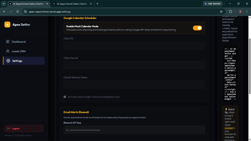 CRM Leads Dashboard